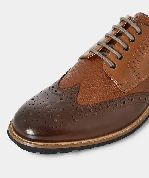 Apparel Savile Mixed Leather Brogues Tan Multi Shoes Boots and Trainers Joebrowns Apparel Savile Mixed Leather Brogues Tan Multi Shoes Boots and Trainers Joebrowns