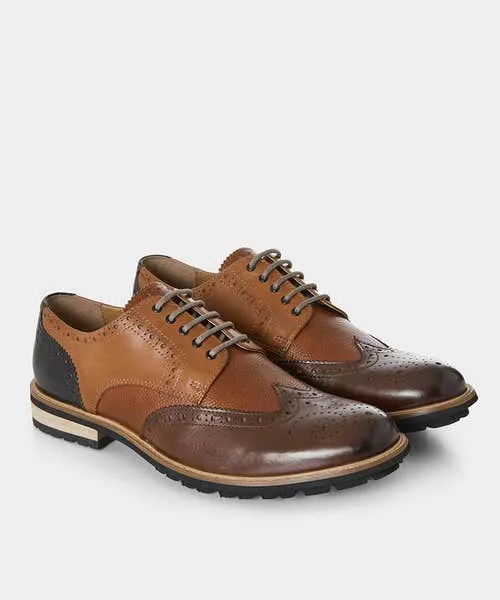 Apparel Savile Mixed Leather Brogues Tan Multi Shoes Boots and Trainers Joebrowns Apparel Savile Mixed Leather Brogues Tan Multi Shoes Boots and Trainers Joebrowns