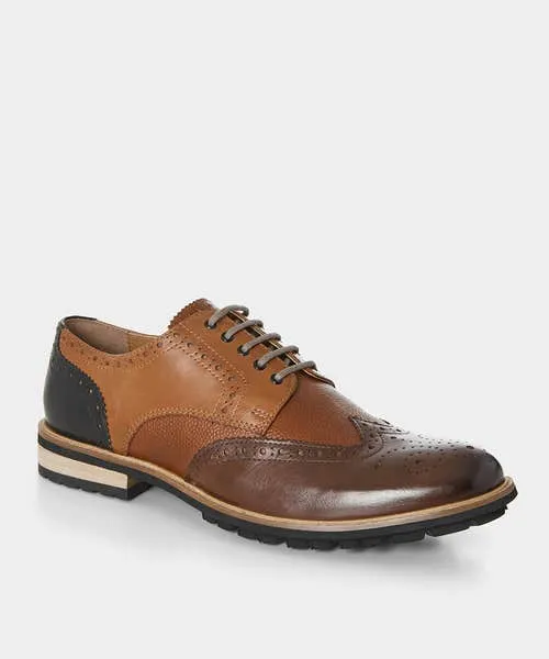 Apparel Savile Mixed Leather Brogues Tan Multi Shoes Boots and Trainers Joebrowns Apparel Savile Mixed Leather Brogues Tan Multi Shoes Boots and Trainers Joebrowns