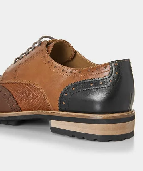 Apparel Savile Mixed Leather Brogues Tan Multi Shoes Boots and Trainers Joebrowns Apparel Savile Mixed Leather Brogues Tan Multi Shoes Boots and Trainers Joebrowns