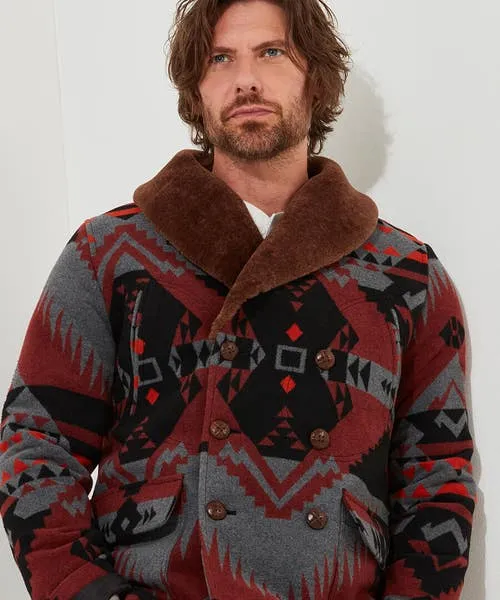 Aztec Fur Collar Coat Multi Apparel Coats and Jackets Joebrowns Aztec Fur Collar Coat Multi Apparel Coats and Jackets Joebrowns