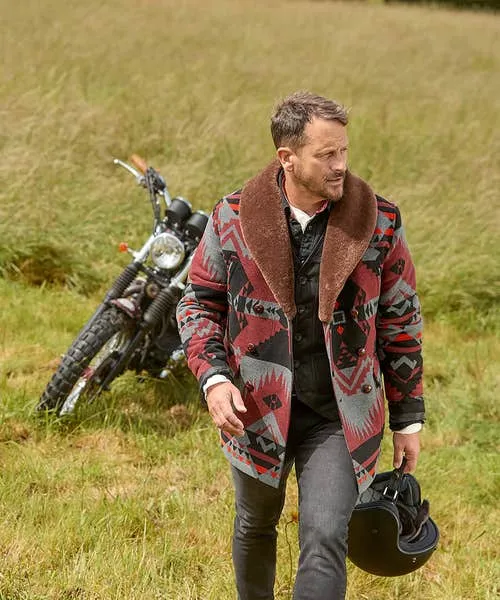 Aztec Fur Collar Coat Multi Apparel Coats and Jackets Joebrowns Aztec Fur Collar Coat Multi Apparel Coats and Jackets Joebrowns