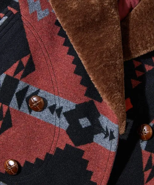 Aztec Fur Collar Coat Multi Apparel Coats and Jackets Joebrowns Aztec Fur Collar Coat Multi Apparel Coats and Jackets Joebrowns