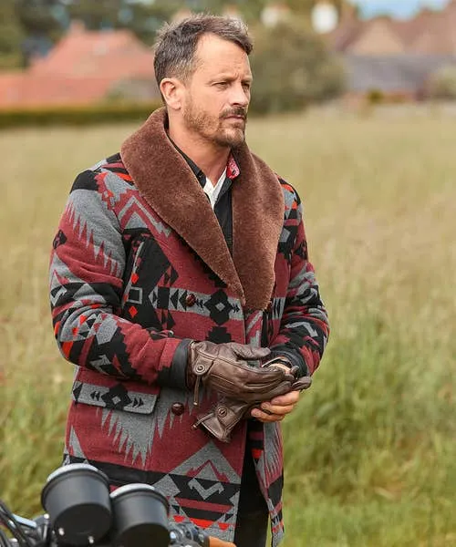 Aztec Fur Collar Coat Multi Apparel Coats and Jackets Joebrowns Aztec Fur Collar Coat Multi Apparel Coats and Jackets Joebrowns