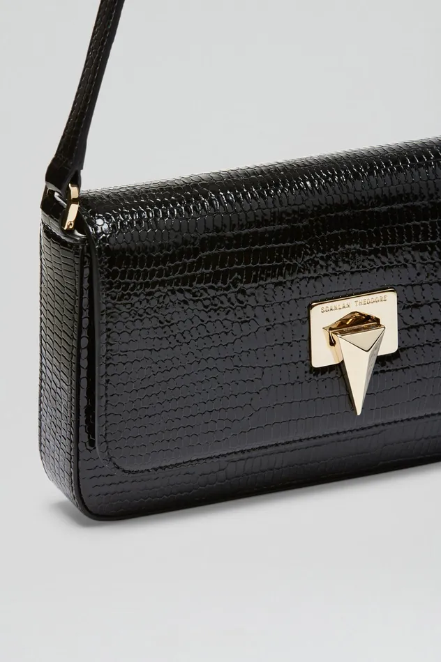Bags Scanlan Theodore Women EMBOSSED SLIM BAG BLACK Bags Scanlan Theodore Women EMBOSSED SLIM BAG BLACK