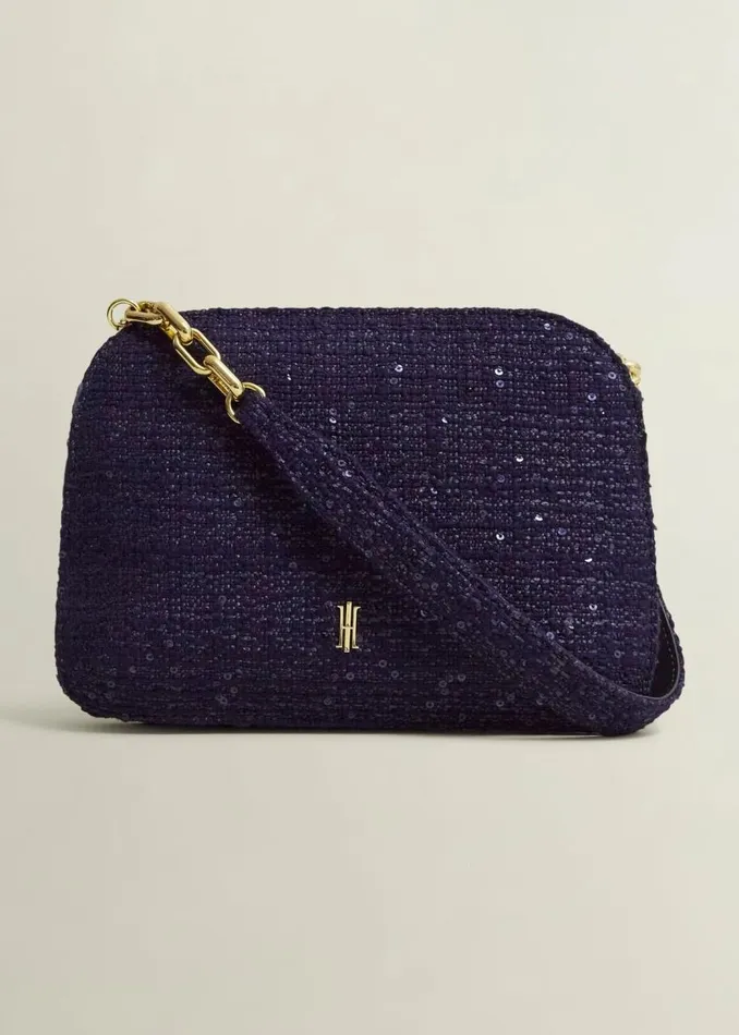 Bags Women HOBBS Milan Tweed Clutch Bag Midnight