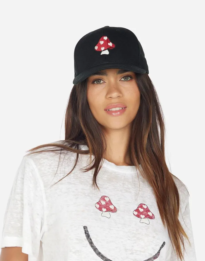 Bay Mushroom Happyface Black Women039s Lauren Moshi Hats