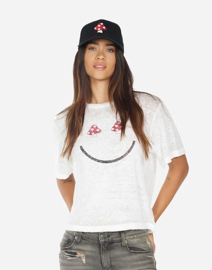 Bay Mushroom Happyface Black Women039s Lauren Moshi Hats