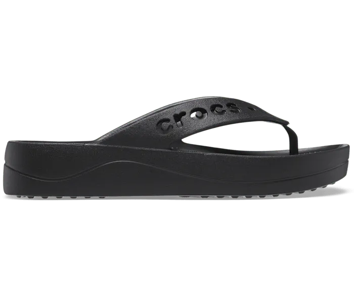 Baya Platform Flip Black Women Crocs Slides