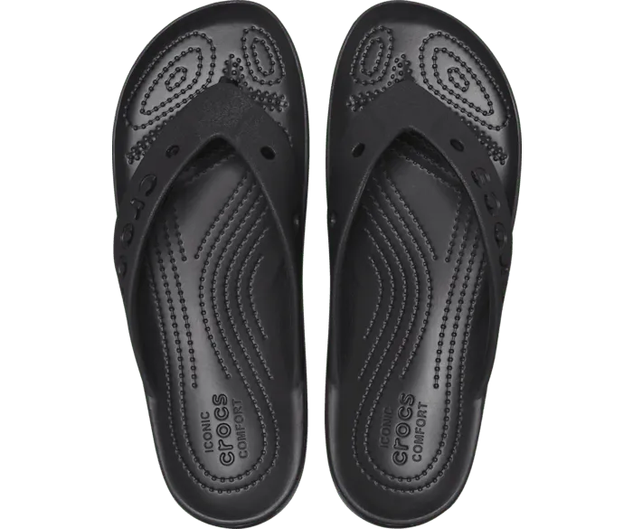 Baya Platform Flip Black Women Crocs Slides