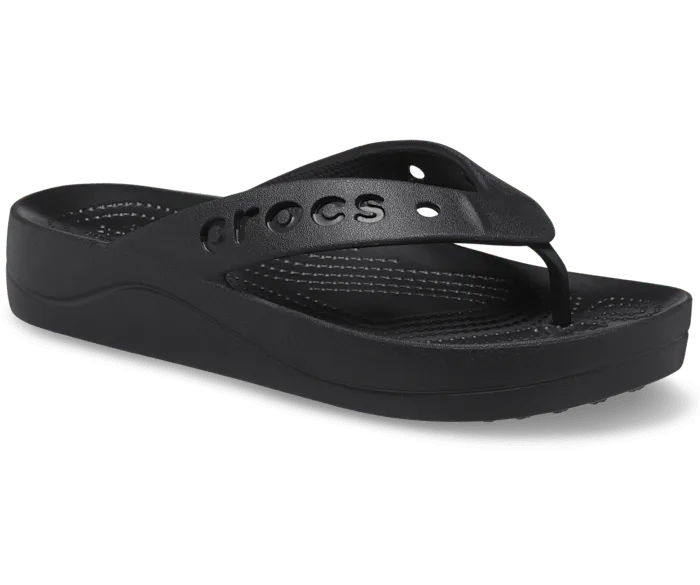 Baya Platform Flip Black Women Crocs Slides