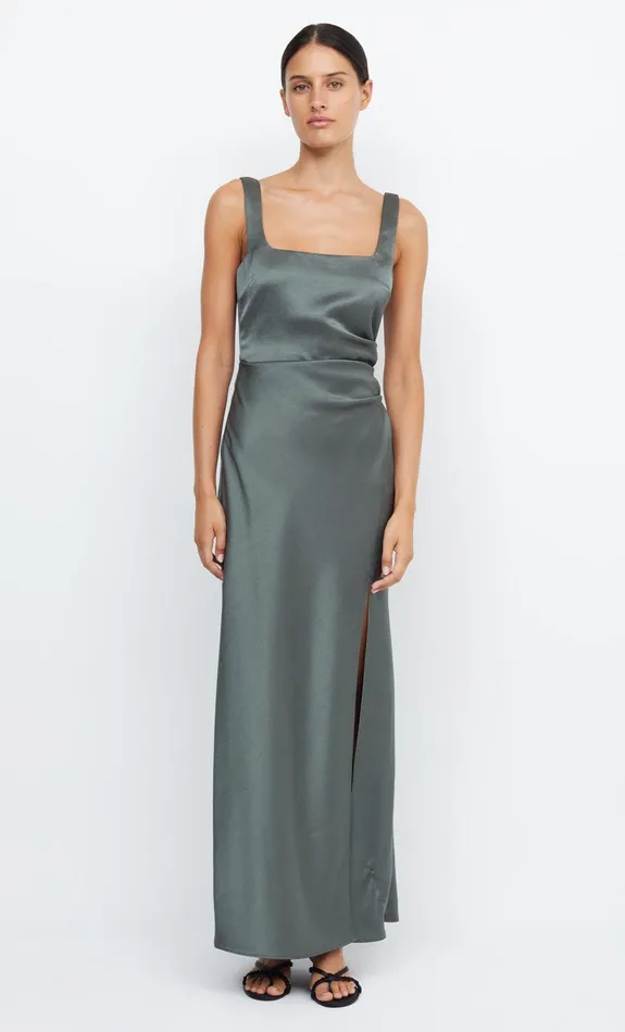 Bec Bridge Bridesmaid Dresses Women THE DREAMER SQUARE NECK DRESS 8211 DARK WILLOW