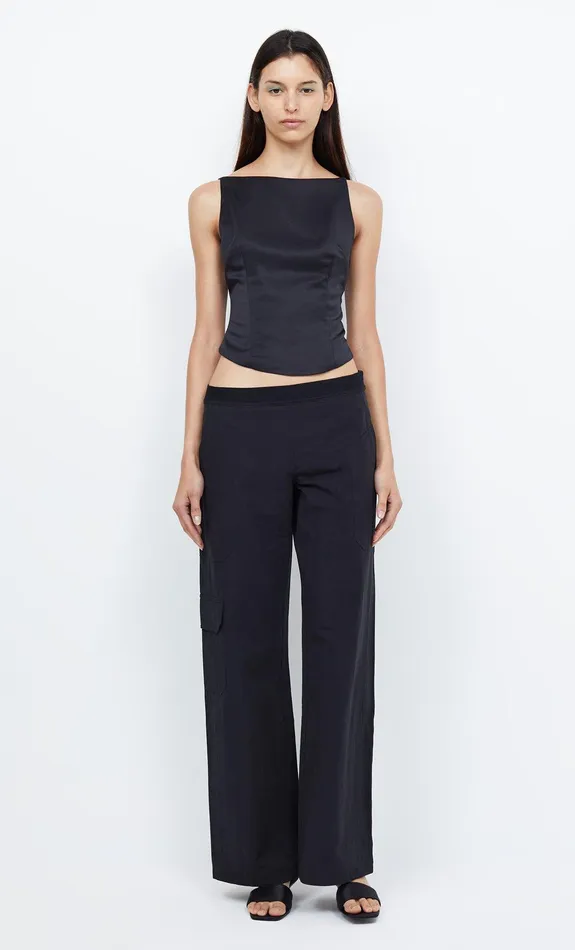 Bec Bridge Cropped Women JONES BOATNECK TOP 8211 BLACK