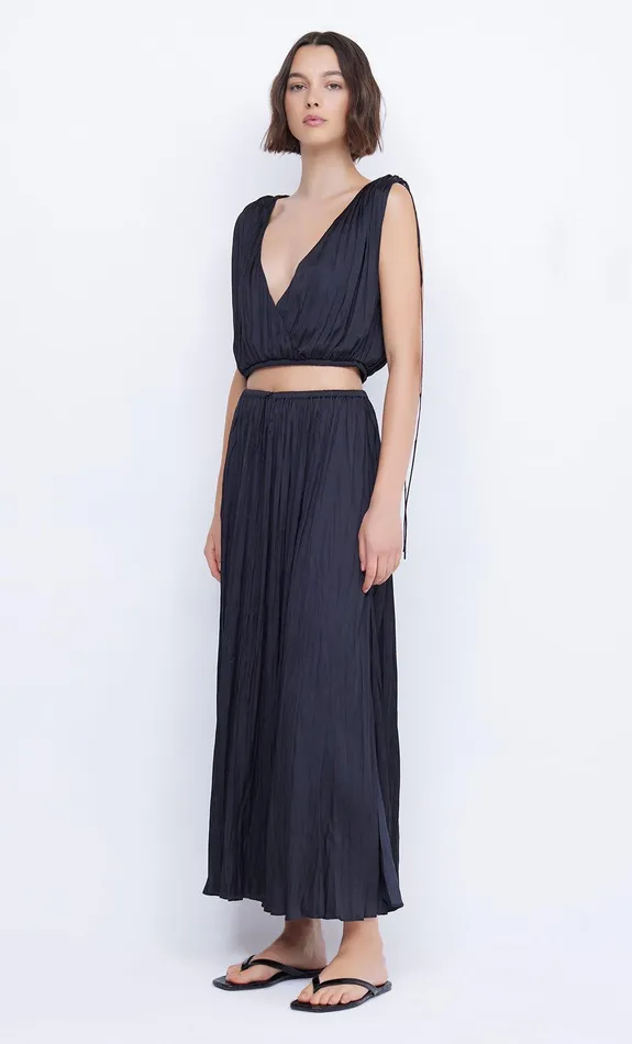 Bec Bridge Cropped Women LOUANN WRAP TOP 8211 BLACK