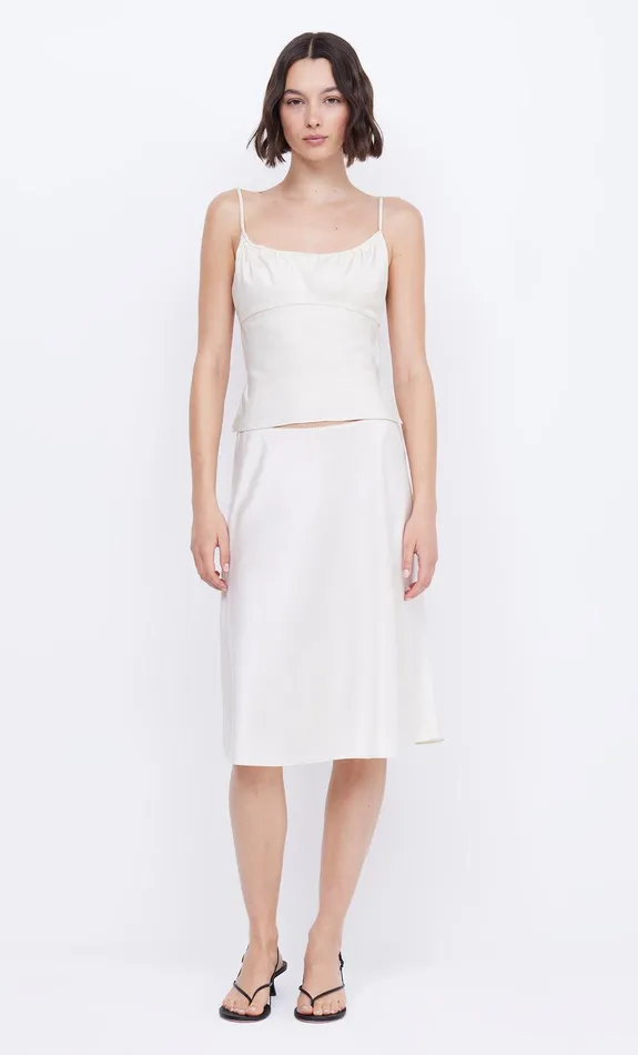 Bec Bridge Cropped Women MARI LOU GATHERED CAMI 8211 CREAM
