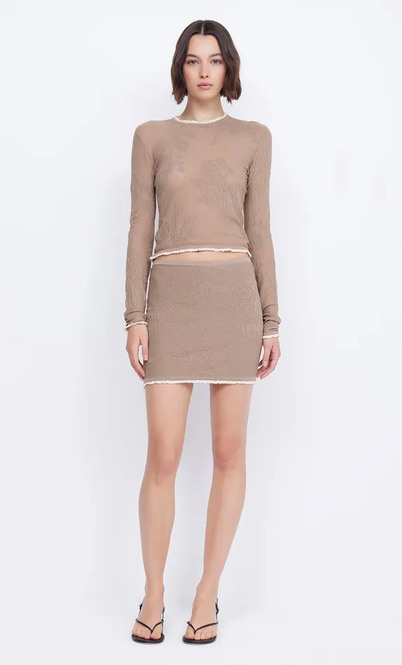 Bec Bridge Long Sleeve Women NAELLE CREW NECK KNIT TOP 8211 TAUPE