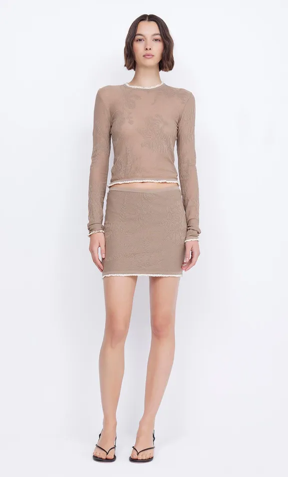 Bec Bridge Long Sleeve Women NAELLE CREW NECK KNIT TOP 8211 TAUPE