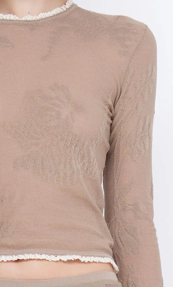 Bec Bridge Long Sleeve Women NAELLE CREW NECK KNIT TOP 8211 TAUPE