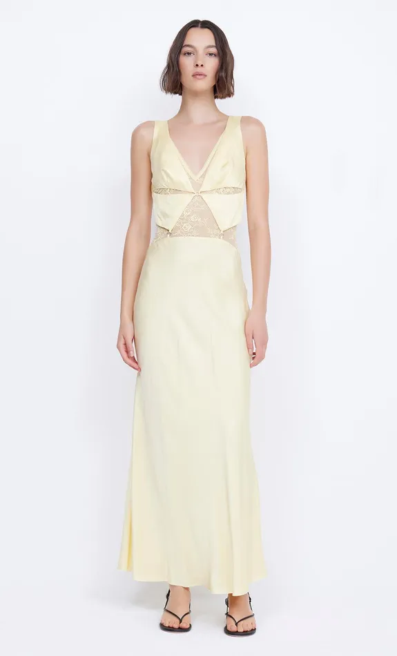 Bec Bridge Maxi Dresses Women JULIETTE V NECK MAXI DRESS 8211 BUTTER YELLOW