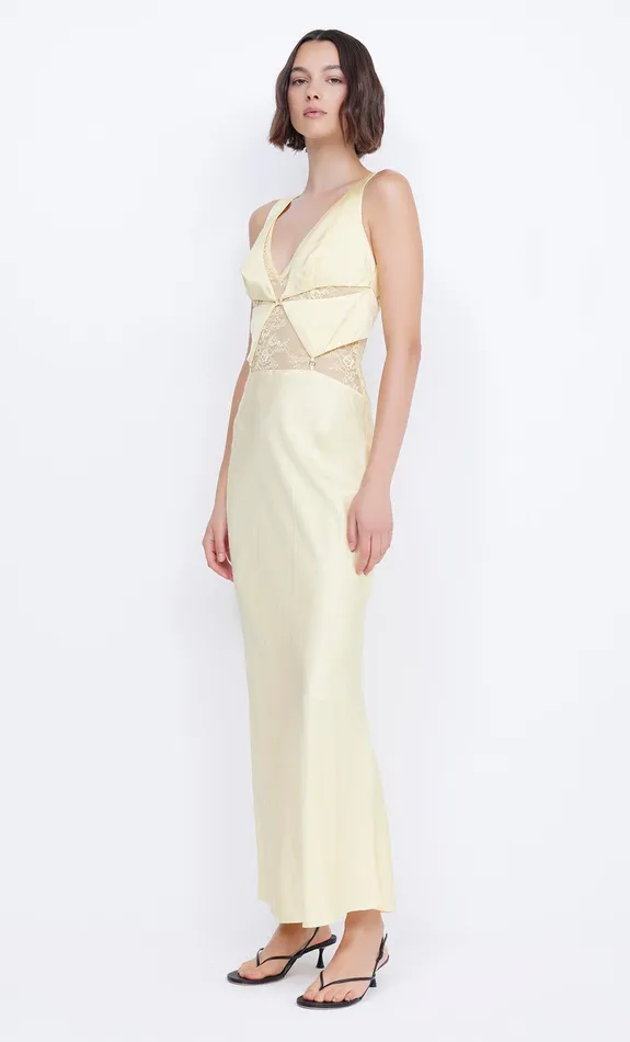 Bec Bridge Maxi Dresses Women JULIETTE V NECK MAXI DRESS 8211 BUTTER YELLOW