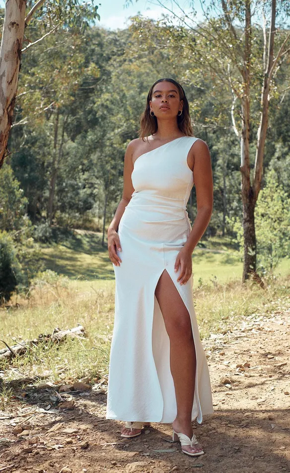Bec Bridge Maxi Dresses Women THE DREAMER ASYM DRESS 8211 IVORY
