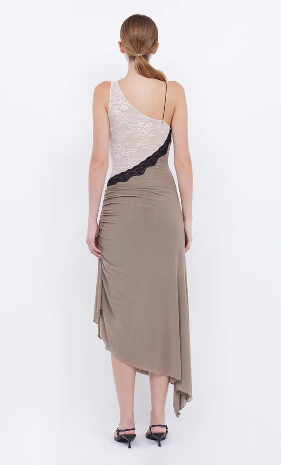 Bec Bridge Midi Dresses Women ABRIELLE ASYM MIDI DRESS 8211 TAUPEIVORY