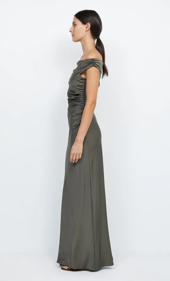 Bec Bridge Prom Dresses Women ETERNITY OFF SHOULDER MAXI 8211 DARK WILLOW