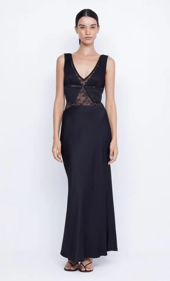 Bec Bridge Prom Dresses Women JULIETTE V NECK MAXI DRESS 8211 BLACK