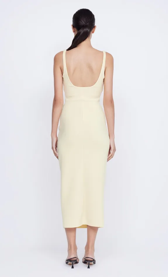 Bec Bridge Prom Dresses Women KARINA TUCK MIDI DRESS 8211 BUTTER YELLOW