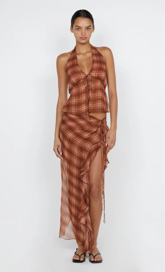 Bec Bridge Skirts Women DEVI SARONG SKIRT 8211 DESERT CHECK