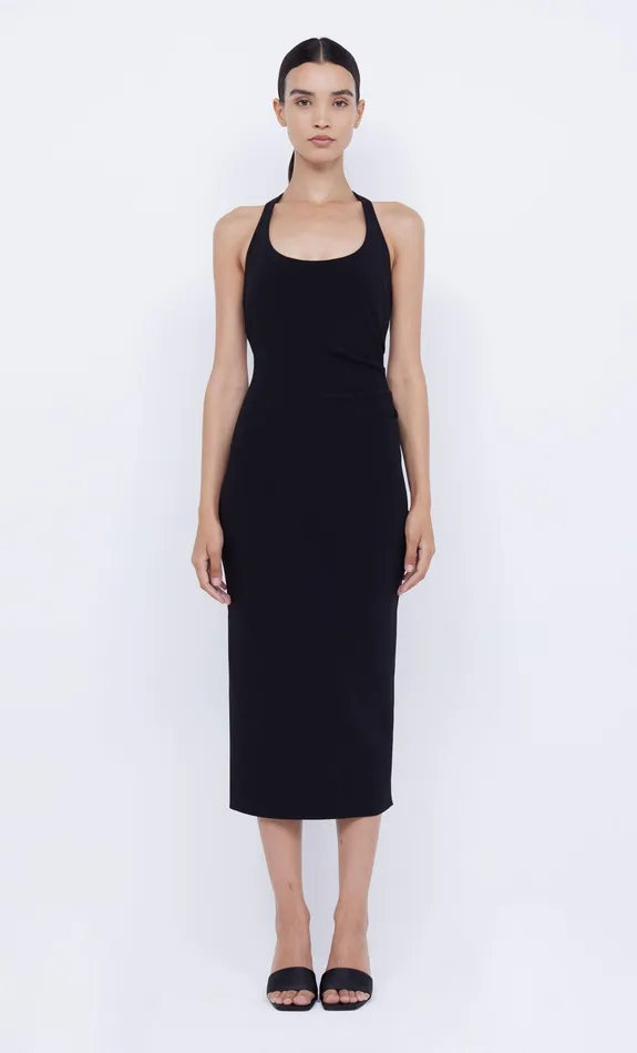 Bec Bridge Wedding Guest Women CYNDIE HALTER MIDI DRESS 8211 BLACK