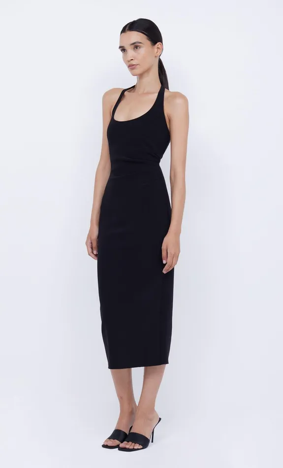 Bec Bridge Wedding Guest Women CYNDIE HALTER MIDI DRESS 8211 BLACK