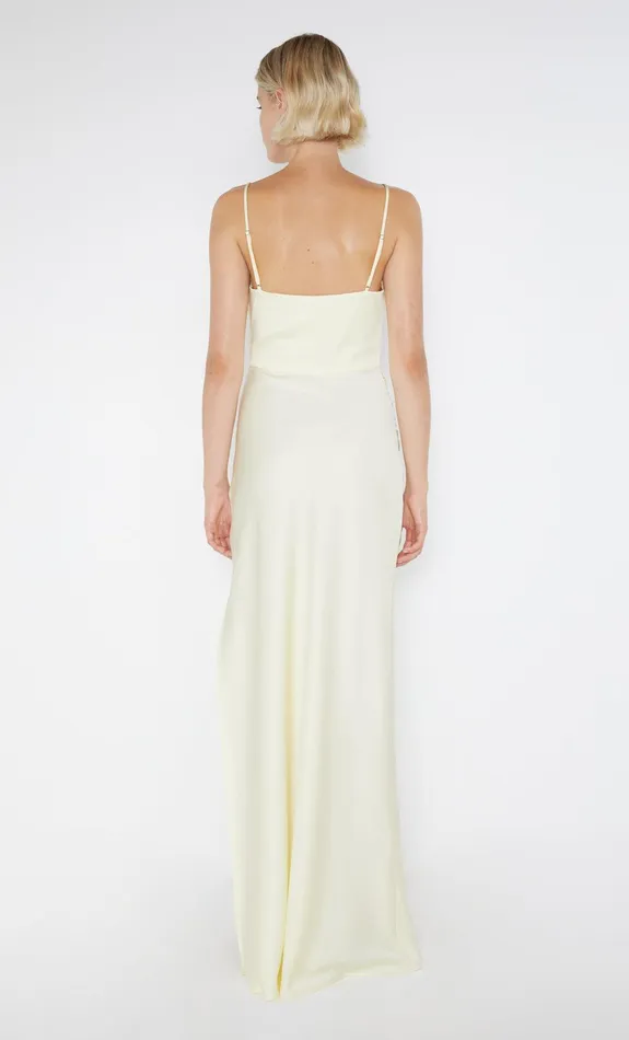 Bec Bridge Wedding Guest Women EMILIA SCOOP NECK DRESS 8211 ICE YELLOW