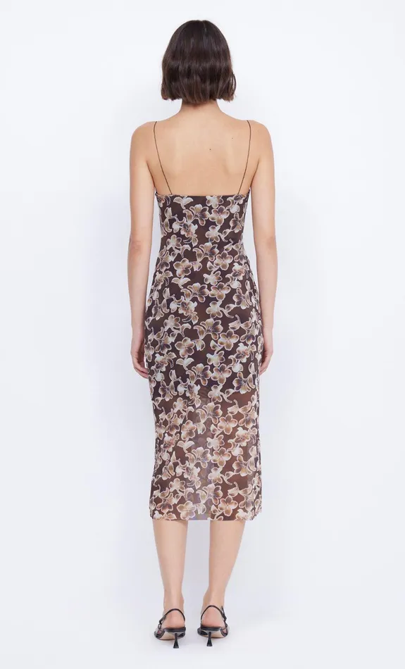 Bec Bridge Wedding Guest Women HERLANI SINGLET MIDI DRESS 8211 HIBISCUS CHOC