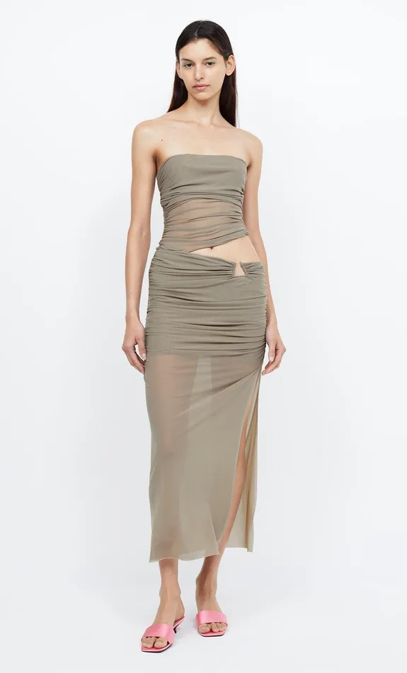 Bec Bridge Wedding Guest Women IONA STRAPLESS DRESS 8211 TAUPE