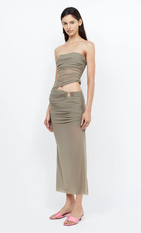 Bec Bridge Wedding Guest Women IONA STRAPLESS DRESS 8211 TAUPE