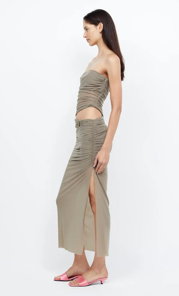 Bec Bridge Wedding Guest Women IONA STRAPLESS DRESS 8211 TAUPE