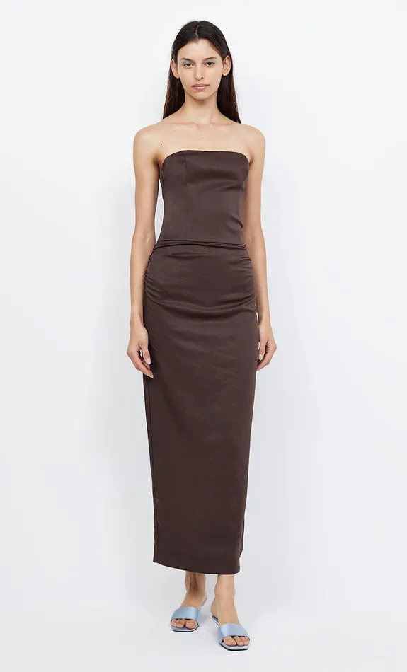 Bec Bridge Wedding Guest Women JONES STRAPLESS MAXI DRESS 8211 COCOA