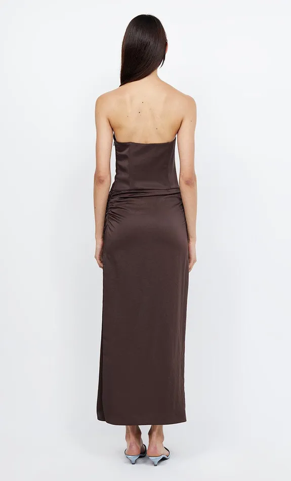 Bec Bridge Wedding Guest Women JONES STRAPLESS MAXI DRESS 8211 COCOA
