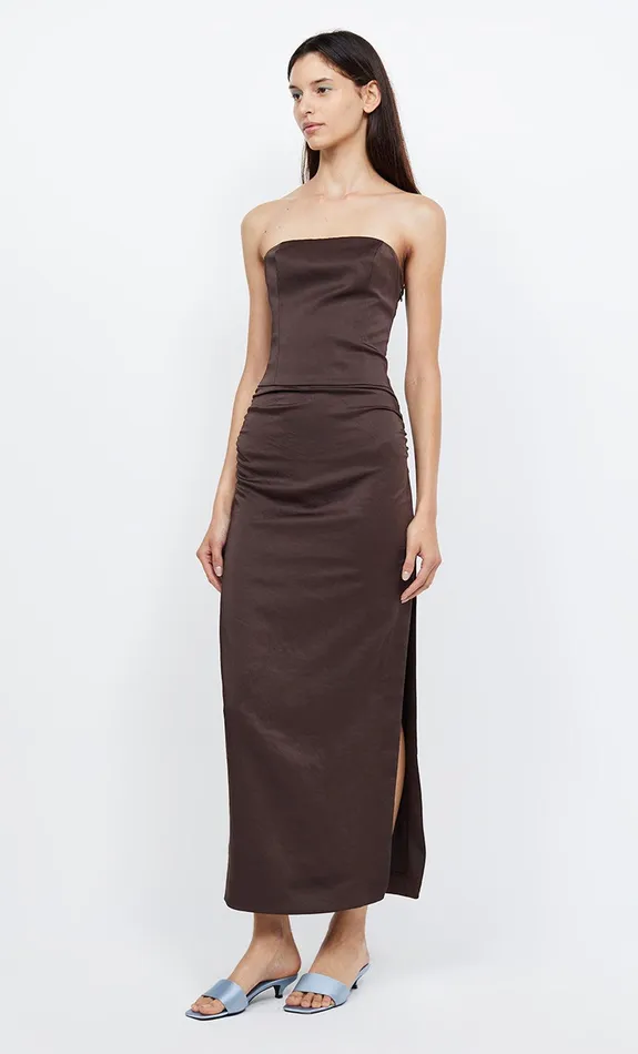 Bec Bridge Wedding Guest Women JONES STRAPLESS MAXI DRESS 8211 COCOA