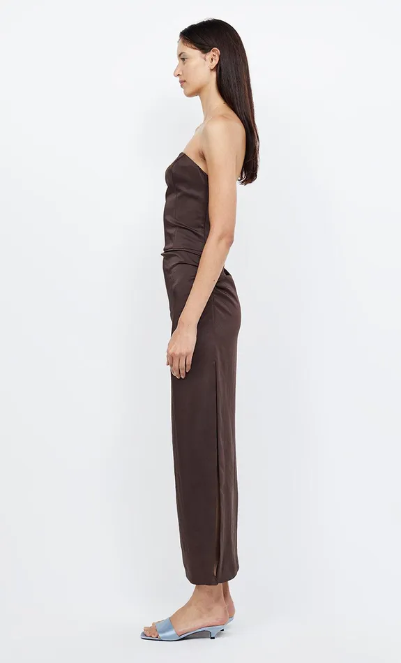 Bec Bridge Wedding Guest Women JONES STRAPLESS MAXI DRESS 8211 COCOA