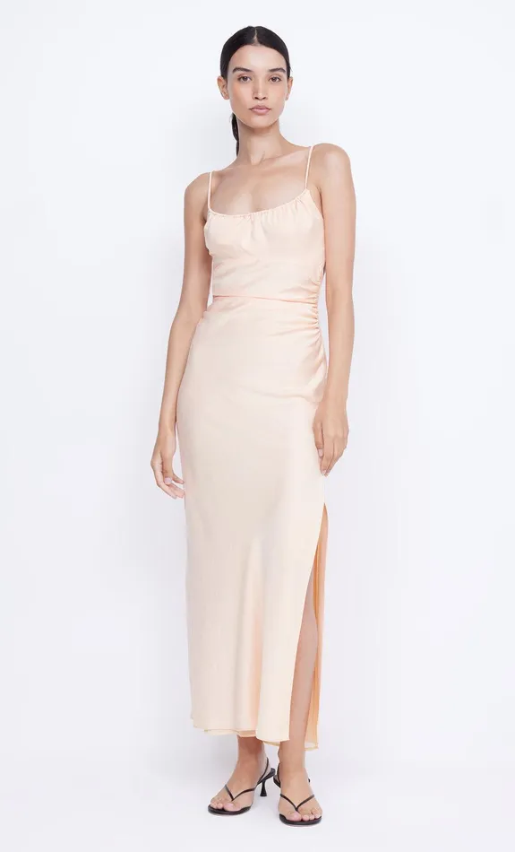 Bec Bridge Wedding Guest Women MARI LOU GATHERED MAXI DRESS 8211 PEACH