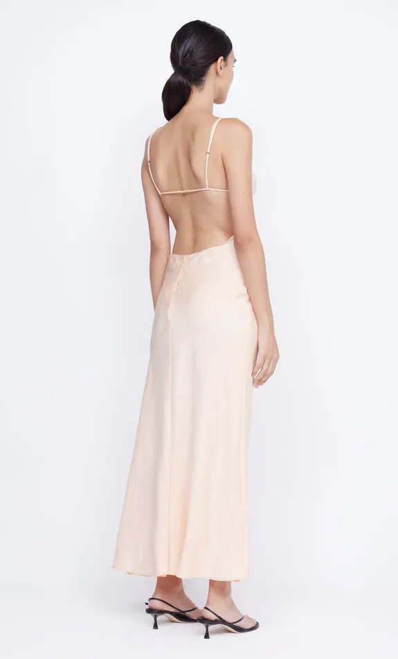 Bec Bridge Wedding Guest Women MARI LOU GATHERED MAXI DRESS 8211 PEACH