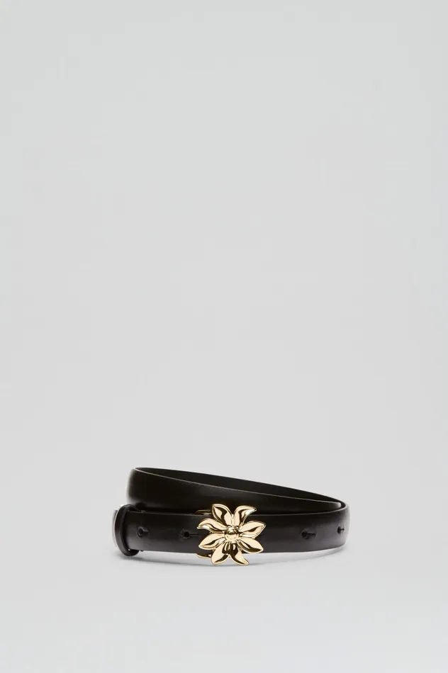 Belts FLOWER BUCKLE BELT 2 NERO Scanlan Theodore Women Belts FLOWER BUCKLE BELT 2 NERO Scanlan Theodore Women