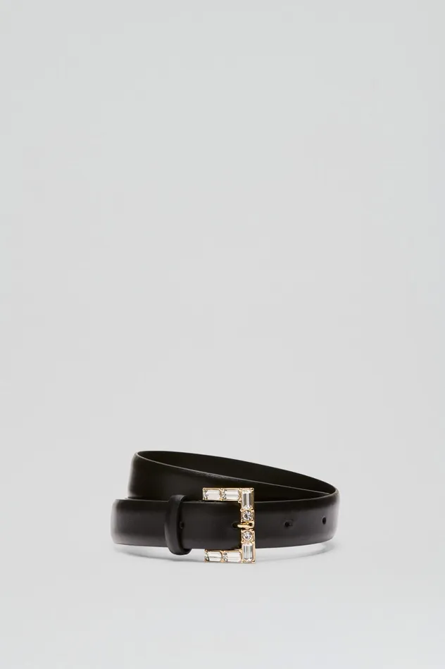Belts Scanlan Theodore Women STRASS BUCKLE BELT 25 BLACK Belts Scanlan Theodore Women STRASS BUCKLE BELT 25 BLACK