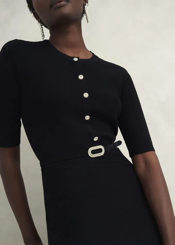 Belts Women HOBBS Cathy Jewelled Belt Black