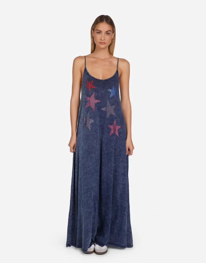 Berna Color Crystal Multi Stars Acid Denim Women039s Lauren Moshi Dresses