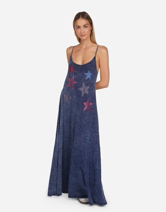 Berna Color Crystal Multi Stars Acid Denim Women039s Lauren Moshi Dresses