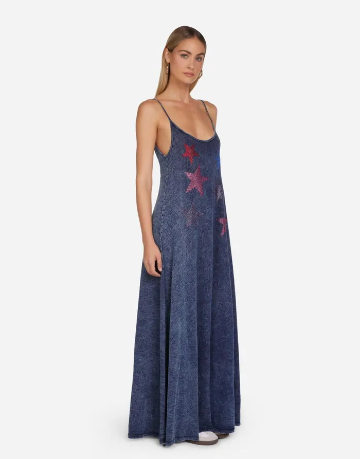 Berna Color Crystal Multi Stars Acid Denim Women039s Lauren Moshi Dresses
