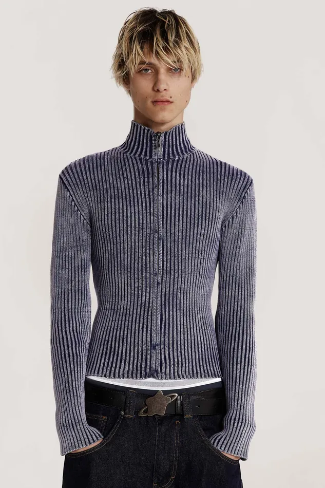 Bestsellers Shop Blue Lucid Knit Track Top Jaded London Men